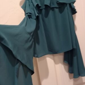 Charlotte Russe Teal Ruffle Top
